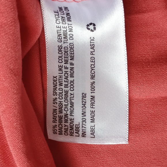 Women's Long Sleeve Ruched Knit Top Ava & Viv Coral size 2X - Picture 10 of 12